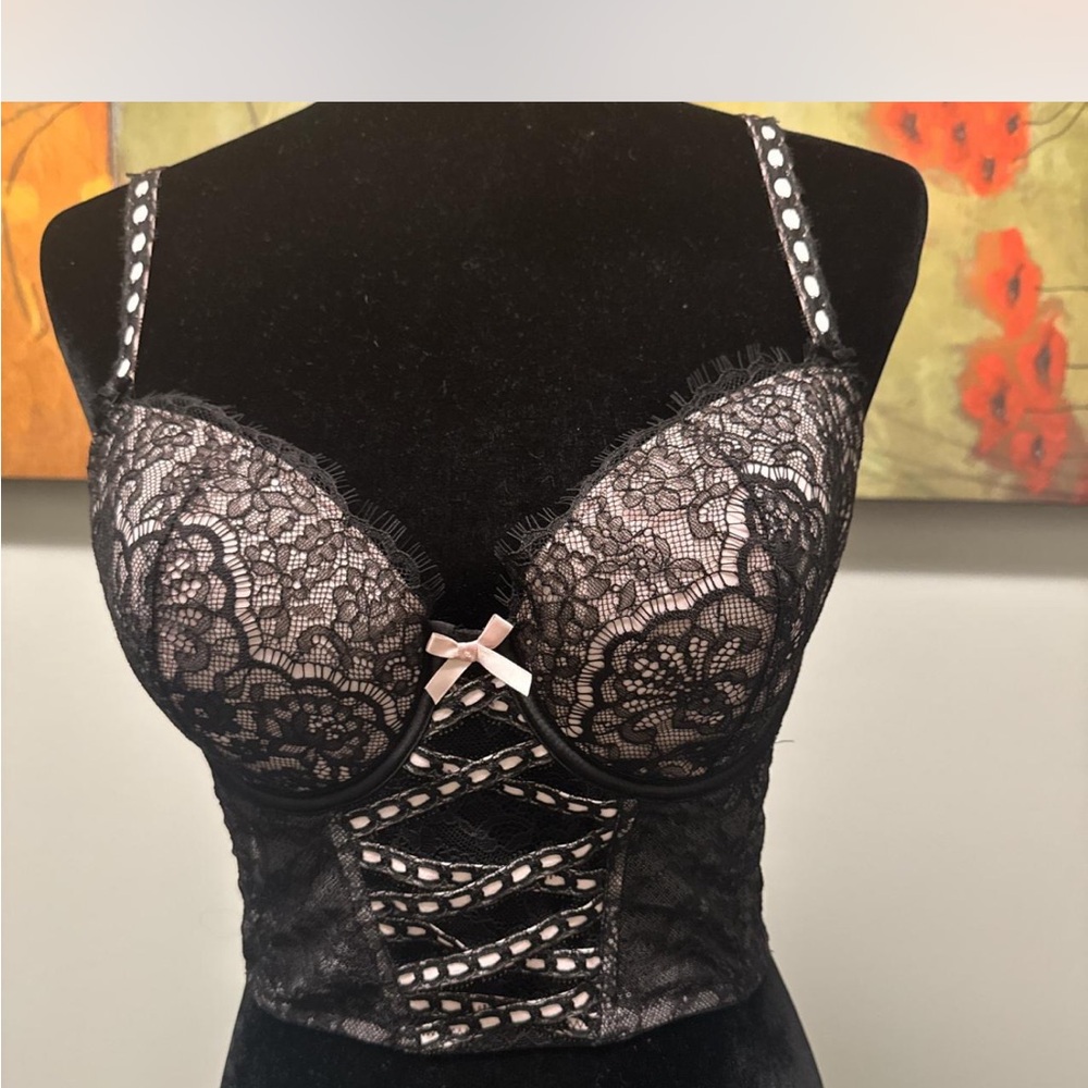 Victoria Secret crop corset top with lace detail